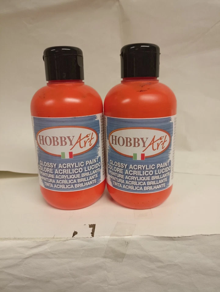 colore acrilico lucido ARANCIONE barattolo da 250 ml ( 2 barattoli ) - Immagine 1 di 1