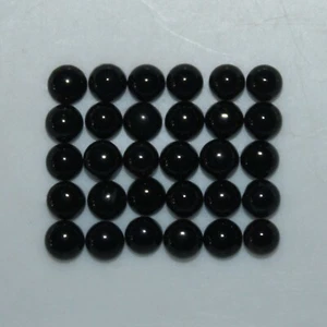 Black Onyx 3mm, 4mm, 5mm, 6mm, 7mm, 8mm, 10mm, 12mm, 14mm Cabochon Round Gem(s) - Picture 1 of 23