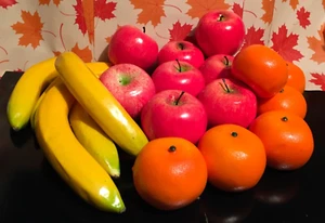 Realistic Artificial Fruits. 19 pieces. Styrofoam core. Apples Oranges Bananas - Picture 1 of 7