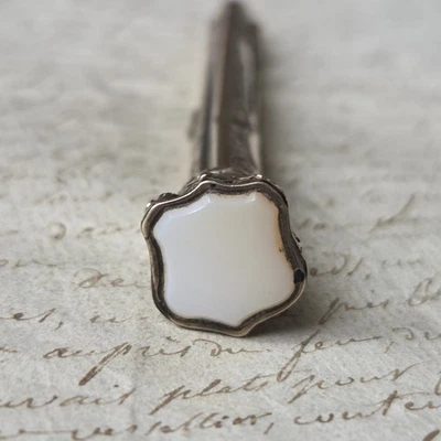 Porte Mine Porte Plume Grand STYLO CRAYON ARGENT Sceau Agate Ancien Fin XVIIIè  - Photo 1/4