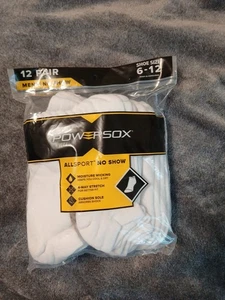 Calze uomo Powersox No Show 12 paia bianche taglia 6-12 traspiranti NUOVE - Foto 1 di 2