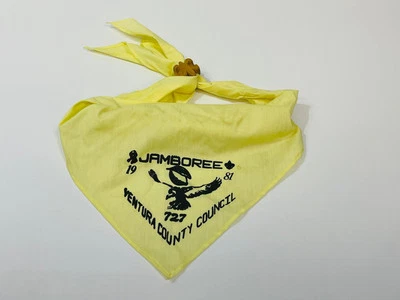 1981 Ventura County Council Jamboree Neckerchief & Hand Carved Slide - Image 1 of 4