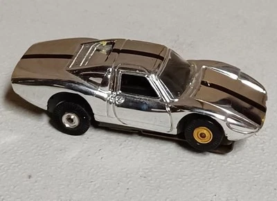 RARE Aurora Thunderjet T-Jet Silver Chrome w/ Black Stripe HO Slot Car - Image 1 of 4