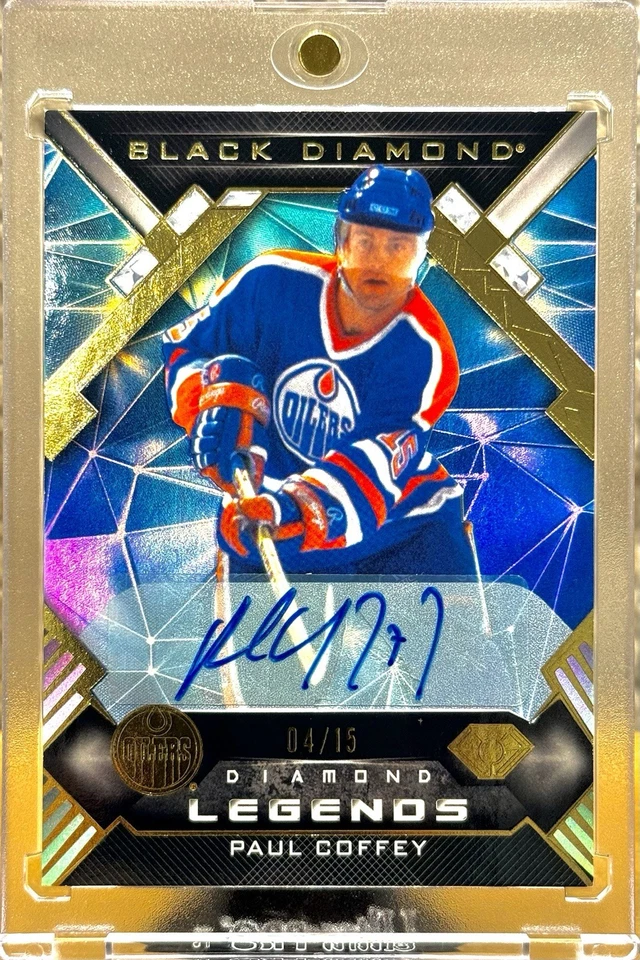 2022 UD Black Diamond Paul Coffey Auto Oilers #'d /15 SSP Diamond Legends - Image 1 of 2