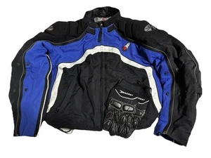 Joe Rocket Racing Motorcycle Jacket M Armor Liner Vents Pads Blue Black Clean - Bild 1 von 23