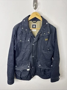 G Star Raw Thompson Denim Jacket Men M Blue Jean Moto Biker - Picture 1 of 11