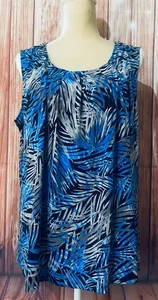 Women’s 2X Tank Top Jones Studio Silky Stretch Multicolored U Neck - Picture 1 of 9