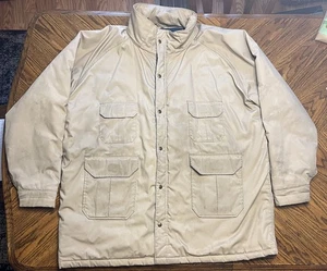 Vtg Made In USA Woolrich Beige Filed Jacket Wool Plaid Interior Sz 3XL - Picture 1 of 18