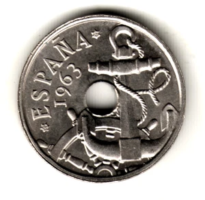 ESPAÑA 50 Centimos 1963  *19* *63* S/C Franco emisión del año 1963 - Imagen 1 de 2