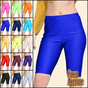 Damas Pantalones Cortos de Ciclismo Lisos Estirados Lycra Brillante Gimnasio Yoga Baile Pantalones Cortos - Imagen 1 de 100