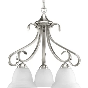 Progress Lighting P4405 Nickel Torino 3-Light 19"W Chandelier - Picture 1 of 10