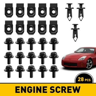 28/56x Car Engine Splash Shield Body Bolts Screw Nut Fender Bumper Clip Rivet N - Image 1 of 4