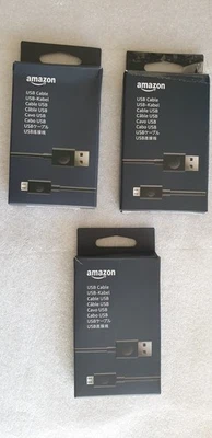 Cable de carga USB-A a USB de carga rápida negro Amazon - Lote de 3 Foto 1 de 2