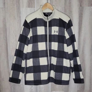 Under Armour Mens XL Field Fleece Loose Coldgear Full Zip Jacket Plaid Pockets - Bild 1 von 8