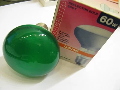 8x GREEN OSRAM Concentra R80 60W E27 ES 80mm Reflektor Spot Lampe 240V Restposten UK