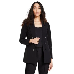 Bar III Faux Zweireiher Boyfriend Jacke Schwarz XXS - Bild 1 von 2