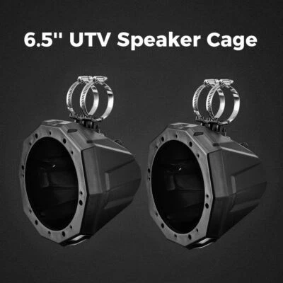 6.5" UTV Speaker Pods Cage Enclosures 1.5-2" Roll Bar For Polaris Can Am Honda - Изображение 1 из 4