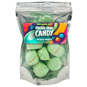 Freeze Dried Candy Pickle Puffs Crunch Treats 2 oz - Picture 1 of 7
