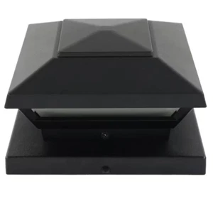 Black Outdoor Integrated LED 4X4 and 6X6 Deck Post Light Low Voltage 50 Lumens - Picture 1 of 7