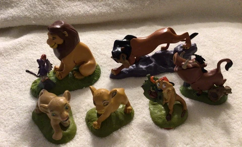 Disney Lion King Figures x6 Cake Toppers Mufasa Scar Simba Timon Pumba Nala Zazu Cover
