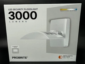 NEW Probrite LED Security Floodlight 3000 Lumens Switch-Control 120V-White - Picture 1 of 8