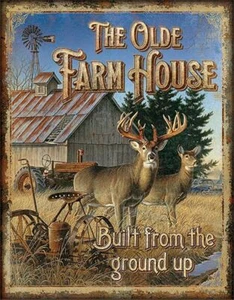 16x12.5 Retro Vintage Style Metal Tin Sign Wall Decor The Olde Farm House - Picture 1 of 2
