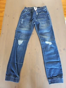 Hudson Elastic Waist Jean Medium Youth Distressed Jogger Girls Youth Pull On - Picture 1 of 10