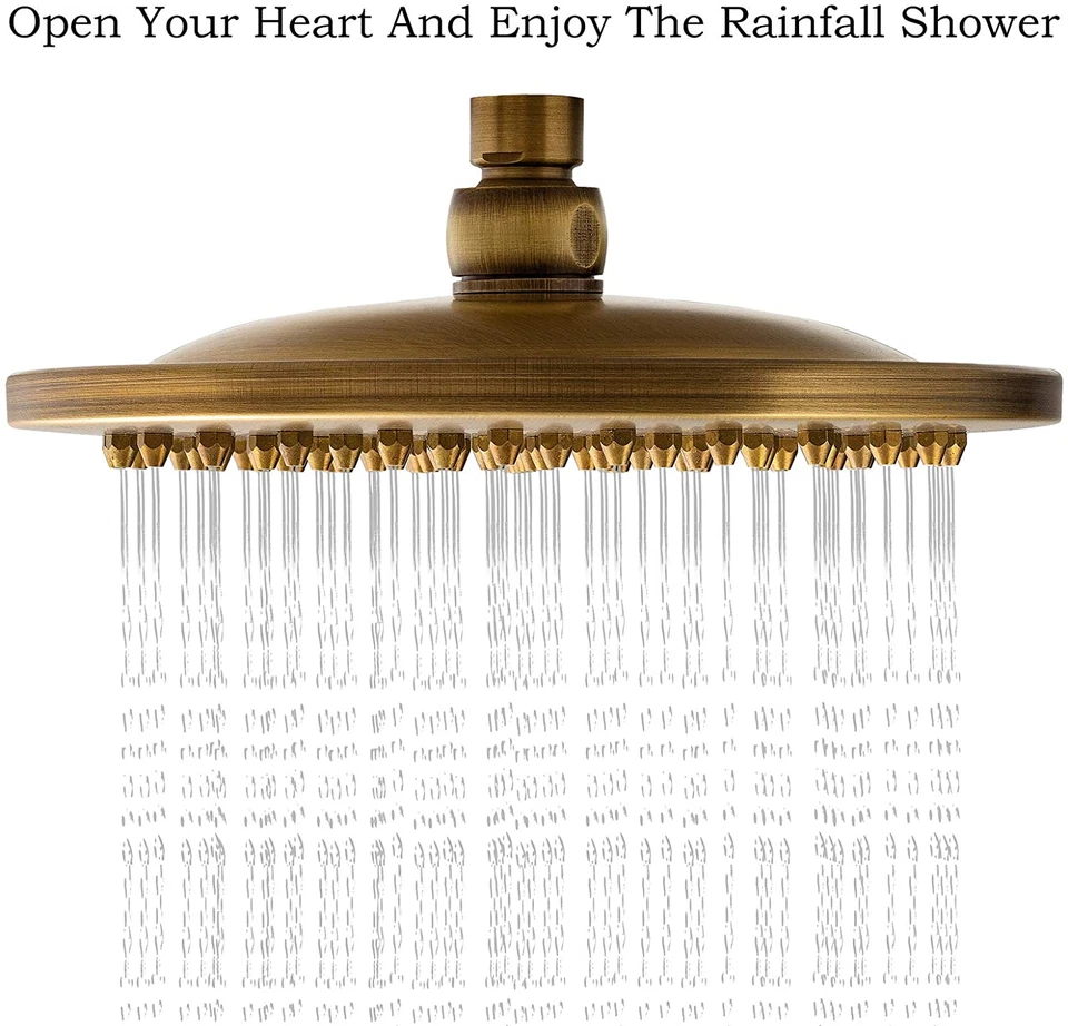 Antike gebürstetem Messing Runde feste Duschkopf, 8 Zoll Regenfall Duschköpfe - Bild 1 von 4