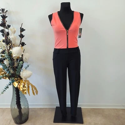 Damen Overall Einteiler Jumpsuit Coral mit Goldenem Reißverschluss Gr. M / 34/36 - Bild 1 von 4