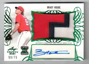 2021 Leaf Trinity Patch RC AUTO Brady House! Nationals! Rookie! Autograph! /75 - Picture 1 of 2
