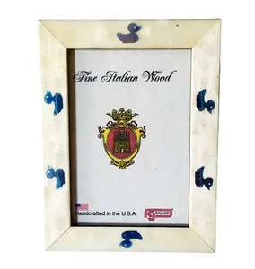 GALASSI 3 3/4" x 2 5/8" WOODEN ITALIAN PICTURE FRAME w/Ducks - Picture 1 of 2