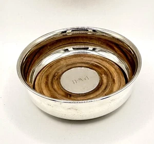 VINTAGE TIFFANY & CO STERLING WINE COASTER WITH WOOD INSERT 4 6/8” - Picture 1 of 10