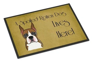 Caroline's Treasures BB1471JMAT Boxer Spoiled Dog Lives Here Doormat 24x36 Fr... - Picture 1 of 4