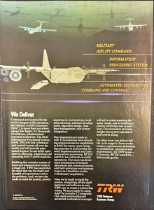 TRW Defense Systems Group Military Airlift Command MAC Vintage Magazine Ad 1986 - Imagen 1 de 6