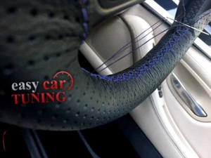 Für Audi A3 8P Lenkradbezug Schwarz Perforiert Echtleder Blau  - Bild 1 von 5