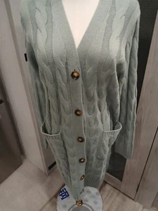 Merokeety Long Sleeve Cable Knit Open Front Button Cardigan. Size M - Picture 1 of 3