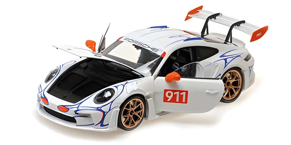 1 18 MINICHAMPS Porsche 911 (992) Gt3Rs White & Orange 2023 110062041