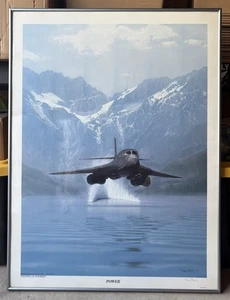 Rockwell International B-1 Bomber "POWER" Gerahmter Kunstdruck signiert von Dru Blair - Bild 1 von 5