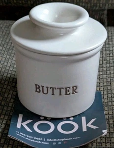 NUOVO Kook Burro Keeper Piatto, Crock in Ceramica Francese per Bancone con Coperchio, Farina d'Avena - Foto 1 di 4