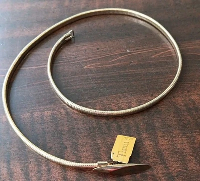 Retro Tacoa Gold Metal Stretch Belt Snake Coil Disco Skinny 27” Retro 70’s 80’s - Image 1 of 4