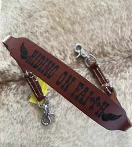 Riding On Faith Leather Western Wither Strap For Breast Collar Tack - Picture 1 of 5