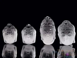 Cabeza de Buda Cabujón Cristal Cuarzo Transparente - Fabricación de Joyas, Decoración del Hogar, E1678 - Imagen 1 de 10