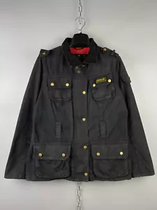 Barbour International Wax Cotton Button Zip Jacket Size M / L - Picture 1 of 21