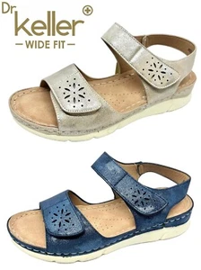 LINEA DONNA DR KELLER SANDALI ZEPPA BASSA LINEA DONNA SCARPE ESTIVE LARGHE E FIT TAGLIA