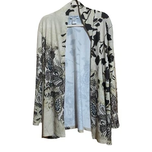 Serengeti Cardigan Womens 2X Multicolor Paisley Artsy Print Open Sweater - Picture 1 of 6