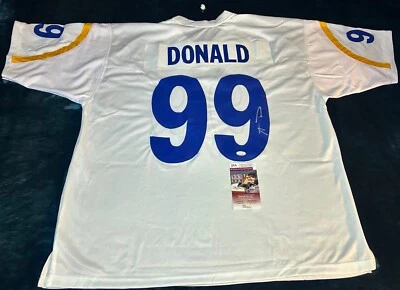 Camiseta firmada por Aaron Donald Los Angeles Rams autografiada certificado de autenticidad JSA blanca  Foto 1 de 4