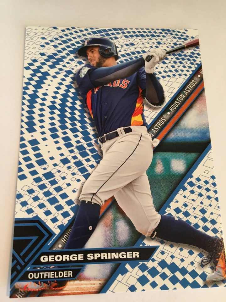 2017 Topps High Tek Jumbo 5x7 George Springer Astros HTGSP Blue #'d 1/2 - Image 1 of 1