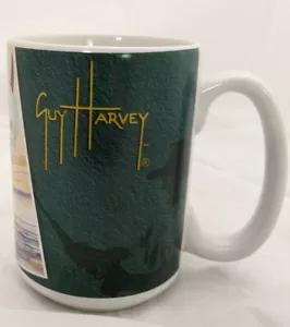 Taza de pescado Guy Harvey lavavajillas de porcelana y caja fuerte para microondas - Imagen 1 de 6