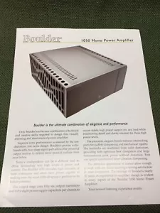 Boulder Verstärker 1050 Mono Endstufe Spezifikation ""Spezifikation"" Schnittblatt - Bild 1 von 3