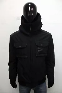 RefrigiWear Giubbotto Uomo Taglia L Giacca Nero Invernale Giubbino Jacket Logo - Foto 1 di 15